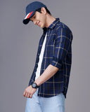 Cotton Check Print Casual Shirt For Men's