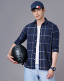 Cotton Check Print Casual Shirt For Men's